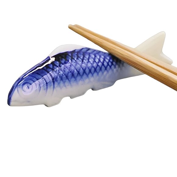 Pair of Oki Japanese Ceramic Fish Chopstick Rests – S1923 - Picture 1 of 7